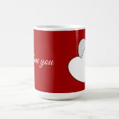 Mug Je T'Aime, Deux Coeurs D'Amour Rouges (Centre)