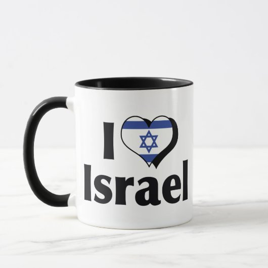 Mug Je t'aime drapeau d'Israël (Gauche)