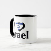 Mug Je t'aime drapeau d'Israël (Devant gauche)