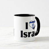 Mug Je t'aime drapeau d'Israël (Devant droit)