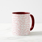 Mug Je t'aime E — Initiale personnalisée “E” romantiqu (Devant droit)