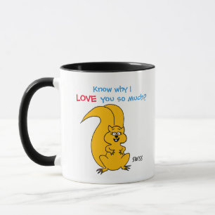 Mug Je t'aime écureuil mignon drôle de bande dessin