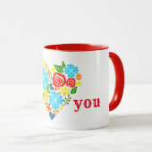MUG JE T'AIME FLORAL HEART DESIGN VALENTINE'S (Devant droit)