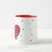 Mug Je t'aime Floral Valentines Red Heart Monogramme (Centre)