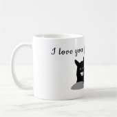 Mug Je t'aime fourrure réelle | black kitty (Gauche)