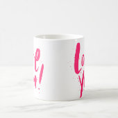 Mug Je t'aime gras moderne Saint-Valentin rose (Centre)