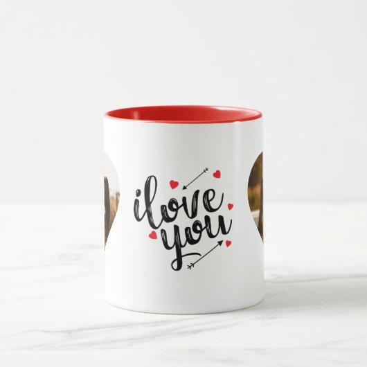 Mug Je T'Aime | Heureuse Sainte-Valentin moderne (Centre)