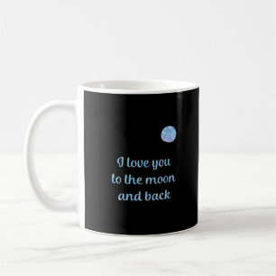 Mug Je t'aime jusqu'à la lune et retour en aquarelle a