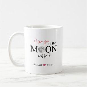 Mug Je t'aime jusqu'à la lune et retour Noms de couple