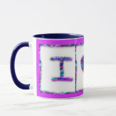 Mug Je T'Aime Le Coeur Du Pink Bleu (Gauche)