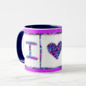 Mug Je T'Aime Le Coeur Du Pink Bleu (Devant gauche)