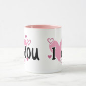 Mug Je T'Aime Les Coeurs Roses (Centre)