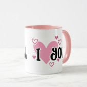 Mug Je T'Aime Les Coeurs Roses (Devant droit)