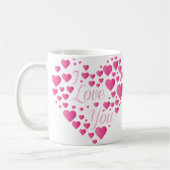 Mug Je T'Aime Les Coeurs Roses (Gauche)