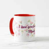Mug Je t'aime, maman, bouquet de fleurs (Devant gauche)