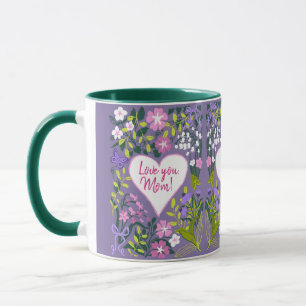 Mug Je t'aime maman cœur botanique mignon
