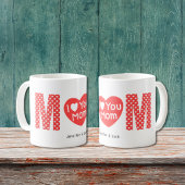 Mug Je t'aime Maman Coeur Rouge Motif Fête des Mères