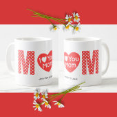 Mug Je t'aime Maman Coeur Rouge Motif Fête des Mères