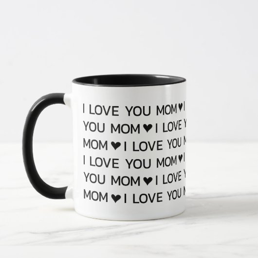 Mug Je t'aime Maman Coeurs (Gauche)