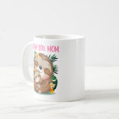 Mug Je t'aime Maman mignonne Maman et Baby Sloth (Devant gauche)