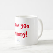 Mug "Je t'aime maman" musique de maman et Teddy (Devant droit)