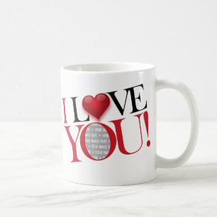 Mug Je t'aime, modèle photo - customisé