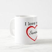 Mug Je t'aime Nom coeur rouge (Devant gauche)