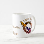 Mug Je T'Aime Oiseaux Sur Flower Wreath Personnalisé (Devant droit)