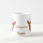 Mug Je T'Aime Oiseaux Sur Flower Wreath Personnalisé (Centre)