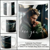 Mug Je T'Aime Papa Beau Un Modèle photo Texte