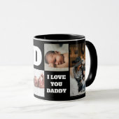 Mug Je t'aime papa Citer papa Photo Collage (Devant droit)