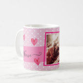 Mug "Je t'aime" photo coeur rose (Devant gauche)