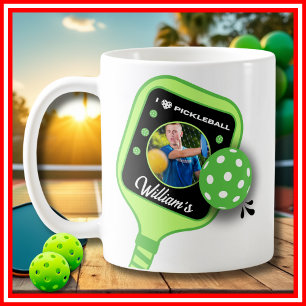 Mug Je t'aime Pickleball Paddle Vert Photo de Sport Mi