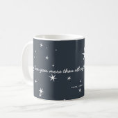 Mug Je T'Aime Plus De Stars Bleus Blancs (Devant gauche)