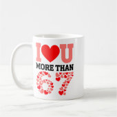 Mug Je t'aime plus que 67 Saint-Valentin 6 7 Meme H (Gauche)
