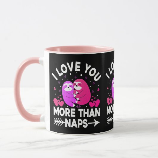 Mug Je t'aime plus que des fentes roses et violettes (Gauche)