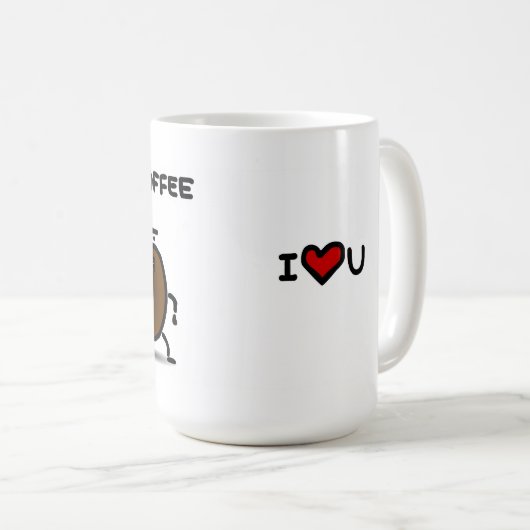 Mug "Je t'aime plus que le café " (Devant droit)