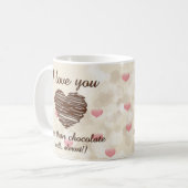 Mug Je t'aime plus que le coeur rose chocolat (Devant gauche)