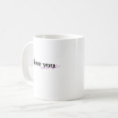Mug Je t'aime plus Typography Design polices mixtes (Devant gauche)