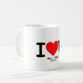 Mug Je t'aime : Red Heart Custom Names & Date (Devant gauche)