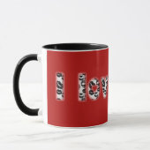 Mug Je t'aime Romantique Black Lipstick Baiser Typogra (Gauche)