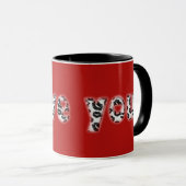 Mug Je t'aime Romantique Black Lipstick Baiser Typogra (Devant droit)