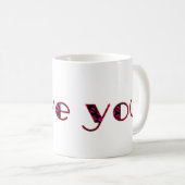 Mug Je T'Aime Romantique Pink Lipstick Kiss Typographi (Devant droit)