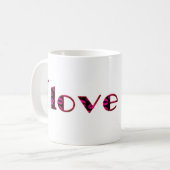 Mug Je T'Aime Romantique Pink Lipstick Kiss Typographi (Devant gauche)