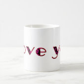 Mug Je T'Aime Romantique Pink Lipstick Kiss Typographi (Centre)