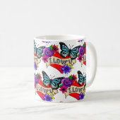 Mug Je T'Aime | Saint Valentin Coeur et Rose (Devant droit)