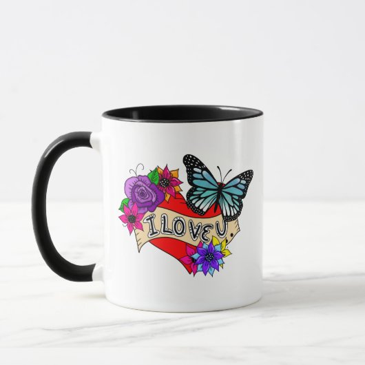 Mug Je T'Aime | Saint Valentin Coeur et Rose (Gauche)