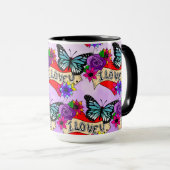 Mug Je T'Aime | Saint Valentin Coeur et Rose (Devant droit)