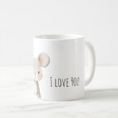 Mug Je t'aime souris (Devant droit)