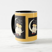 Mug Je t'aime sur la Lune et de retour (Devant gauche)